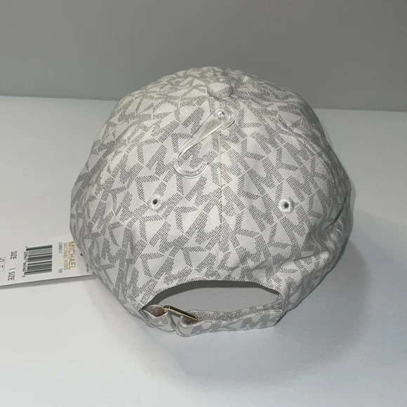 Michael Kors Signature MK Logo Baseball Cap Hat, White One Size.NWT - Picture 5 of 8
